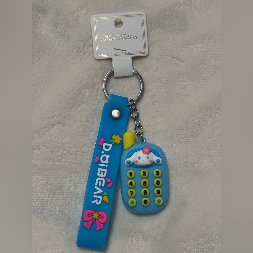Blue Cinnamoroll Cell Keychain